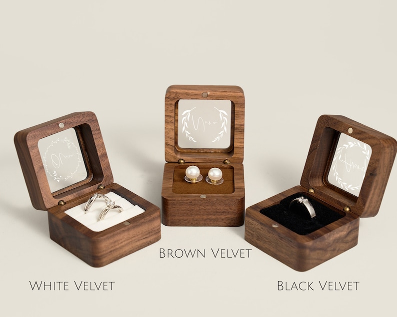 Ringbox aus Holz mit benutzerdefiniertem Namen, Ringbox mit Gravur, Ringbox mit Gravur, Ringbox mit Gravur, Ringbox mit Deckel, Ringbox aus Holz Bild 9