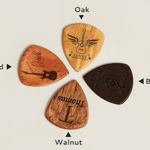 Personalized Guitar Picks, Custom Wooden Guitar Pick Case Box with Engraving, Wood Guitar Pick Organizer Music Gift for Guitarist Musician image 9