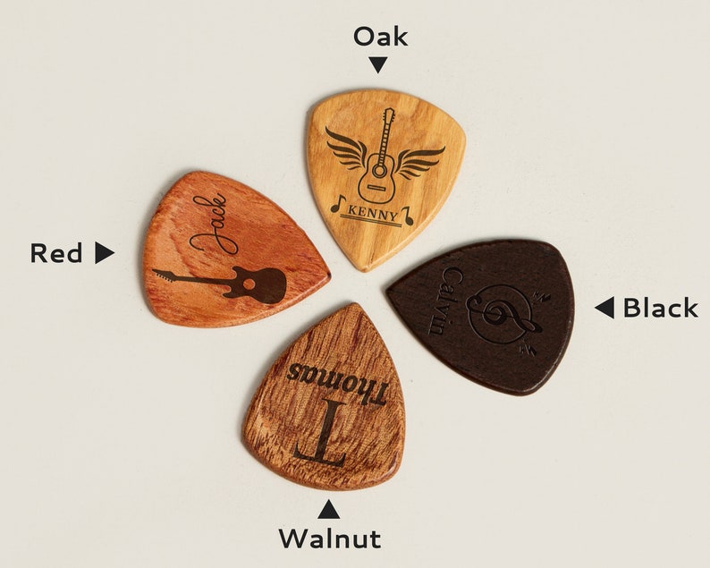 Personalisierte Gitarren-Picks, kundenspezifische hölzerne Gitarren-Pick-Fall-Box mit Gravur, Holz-Plektrum-Organisator-Musikgeschenk für Gitarristen-Musiker Bild 9