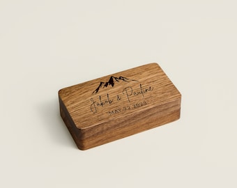 Personalized Name Wooden Ring Box,Personalized Engagement Ring Box,Wedding Ring Box For Wedding Gift,Anniversary Gift For Brides Bridegroom