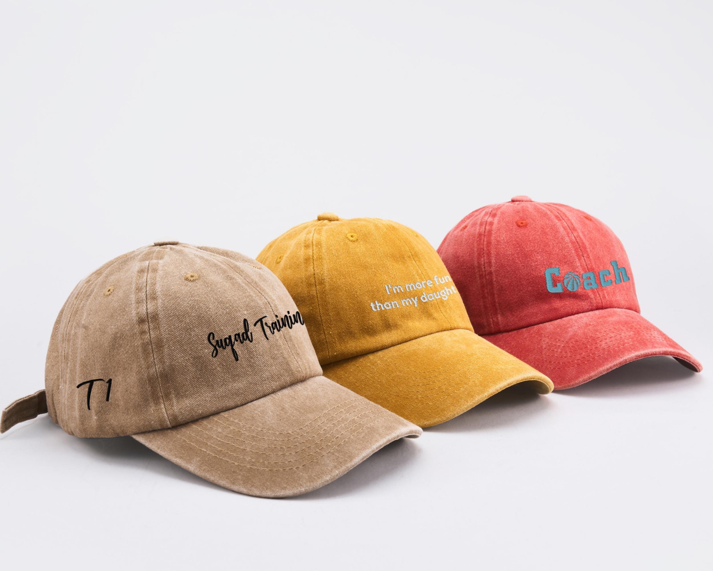 AMERI MESSAGE PRINT TEEとEMBROIDERY CAP Personalized Embroidered Unisex Cap With Your Text for