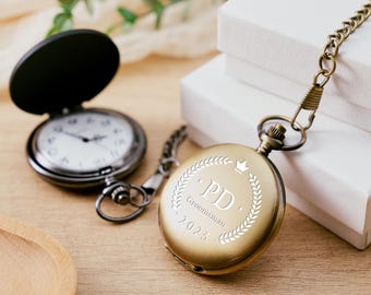 Custom Vintage Engraved Pocket Watch Gift for Men,Personalized Pocket Watch With Custom Design For Bestman,Graduation Gift,Father’s Day Gift