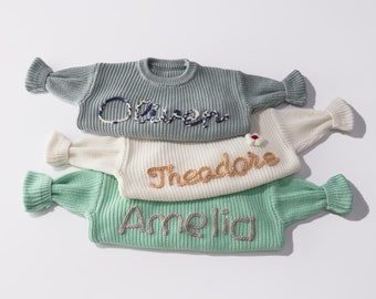 Hand Embroidered Bay Sweater For Newborn Gift,Customized Kid Sweater For Birthdays Gift,Personalized Gifts For Toddler,Gift For Baby
