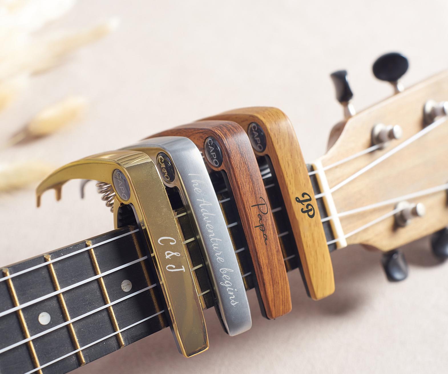 Personalized Guitar Capo With Name For Him,Fancy Guitar Pick For Fathers Day Gift,Ideal Wood Capo,Handmade Hardware Capo For Guitarist