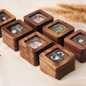 Ringbox aus Holz mit benutzerdefiniertem Namen, Ringbox mit Gravur, Ringbox mit Gravur, Ringbox mit Gravur, Ringbox mit Deckel, Ringbox aus Holz Bild 7