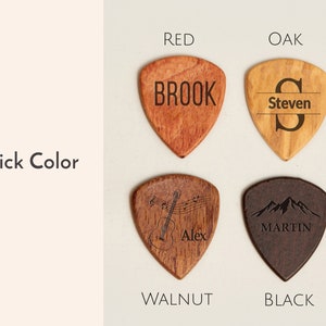 Personalized Guitar Picks, Custom Wooden Guitar Pick Case Box with Engraving, Wood Guitar Pick Organizer Music Gift for Guitarist Musician image 6