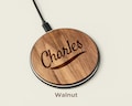 Fancy Personalized Wooden Wireless Charger Station, Custom Name Wooden Wireless Charger Pad 15W Fast Charging, Portable Qi Wireless Charger