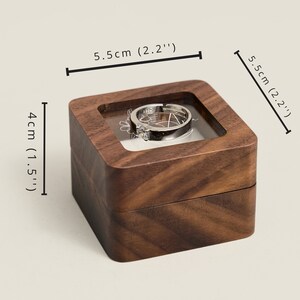 Ringbox aus Holz mit benutzerdefiniertem Namen, Ringbox mit Gravur, Ringbox mit Gravur, Ringbox mit Gravur, Ringbox mit Deckel, Ringbox aus Holz Bild 8
