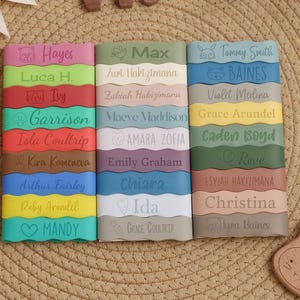 Étiquette de bouteille en silicone personnalisée pour la famille,Étiquette de tasse en silicone sûre pour cadeaux de Noël,Étiquette de bouteille d'eau personnalisée pour bouteille d'enfant image 5