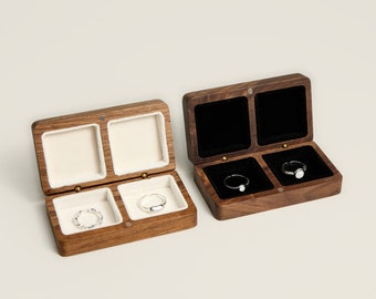 Caja de anillo de madera con grabado personalizado elegante, caja de anillo de compromiso de propuesta con nombre, portador de anillo de boda, regalo de aniversario, caja de anillo grabada