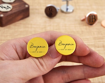 Customized Cufflinks Box with Engraved Cufflinks-Fancy Wedding Gift For Bestman,Groomsmen Gifts
