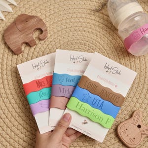 Étiquette de bouteille en silicone personnalisée pour la famille,Étiquette de tasse en silicone sûre pour cadeaux de Noël,Étiquette de bouteille d'eau personnalisée pour bouteille d'enfant image 4