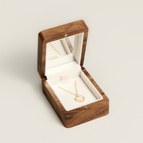 Boîte à colliers personnalisée fantaisie pour elle, cadeau d'anniversaire pour lui, boîte à colliers en bois gravé avec nom, boîte à bijoux luxueuse pour cadeau