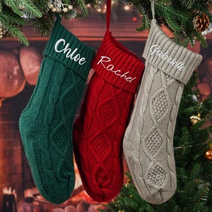2025 Family Christmas Stockings, Personalized Christmas Stocking, Red Xmas Stockings, Custom Stocking with Name, Monogram Stocking Decor