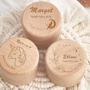 Personalized Baby Tooth Fairy Box For Kid,1st Birthdays Gift For Kids,Custom Wooden Box Witg Engraved Name For Baby Shower Gift,Tooth Holder