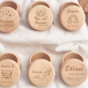 Caja de hada de los dientes personalizada para regalo de baby shower, caja de hada de los dientes de madera hecha a mano para regalo de recién nacido, regalo para recién nacido, regalo para sobrino y sobrina