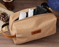 Personalized Canvas Mens Toiletry Bag,Custom Wash Bag For Groomsmen Gift,Bestmen Gift, Father Day Gift, Bachelor Gifts for Him
