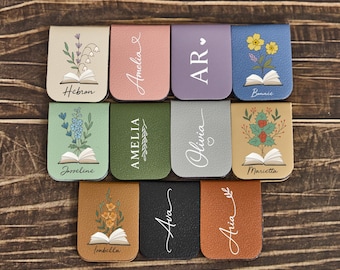 Personalized Magnetic Bookmark Set | Birth Flower Bookmark | Custom Book Lover Gift | Bridesmaid Gift | Reader Gift