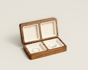 Benutzerdefinierte Name Holzring Box, personalisierte Verlobungsring Box, Ehering Box für Hochzeitsgeschenk, Jubiläumsgeschenk für Braut Bräutigam