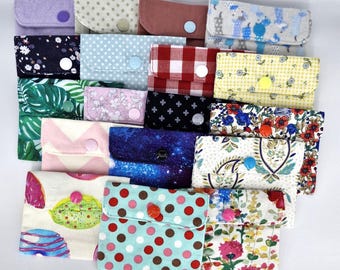 Handmade Mini Card Pouch Snap Button Coin Purse Gift Card Holder Bag Organiser Ear Bud Pouch - Candace Snap Pouch
