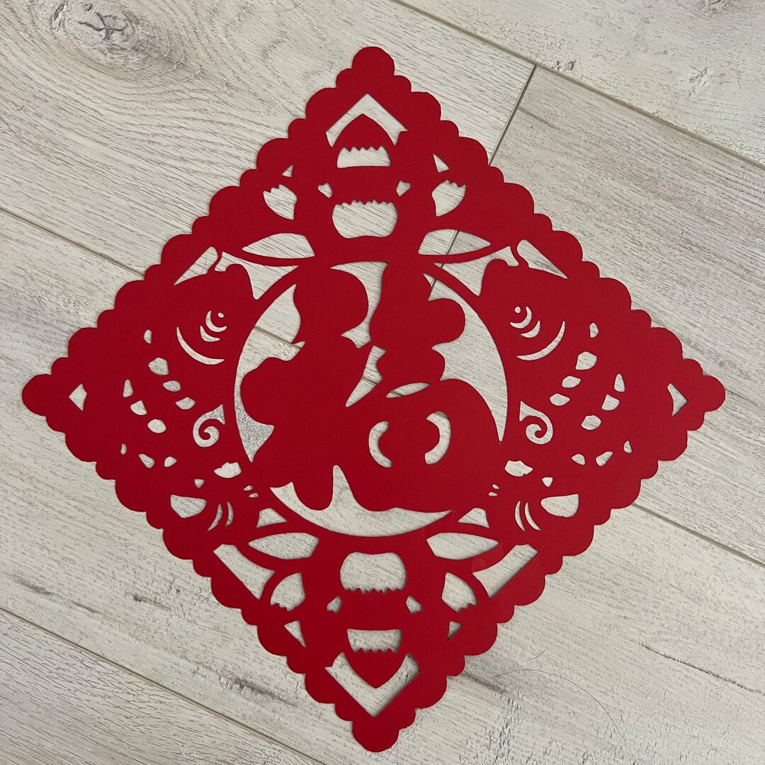 Chinese New Years Happiness 福 Good Fortune and Happiness Cutout Sign ...