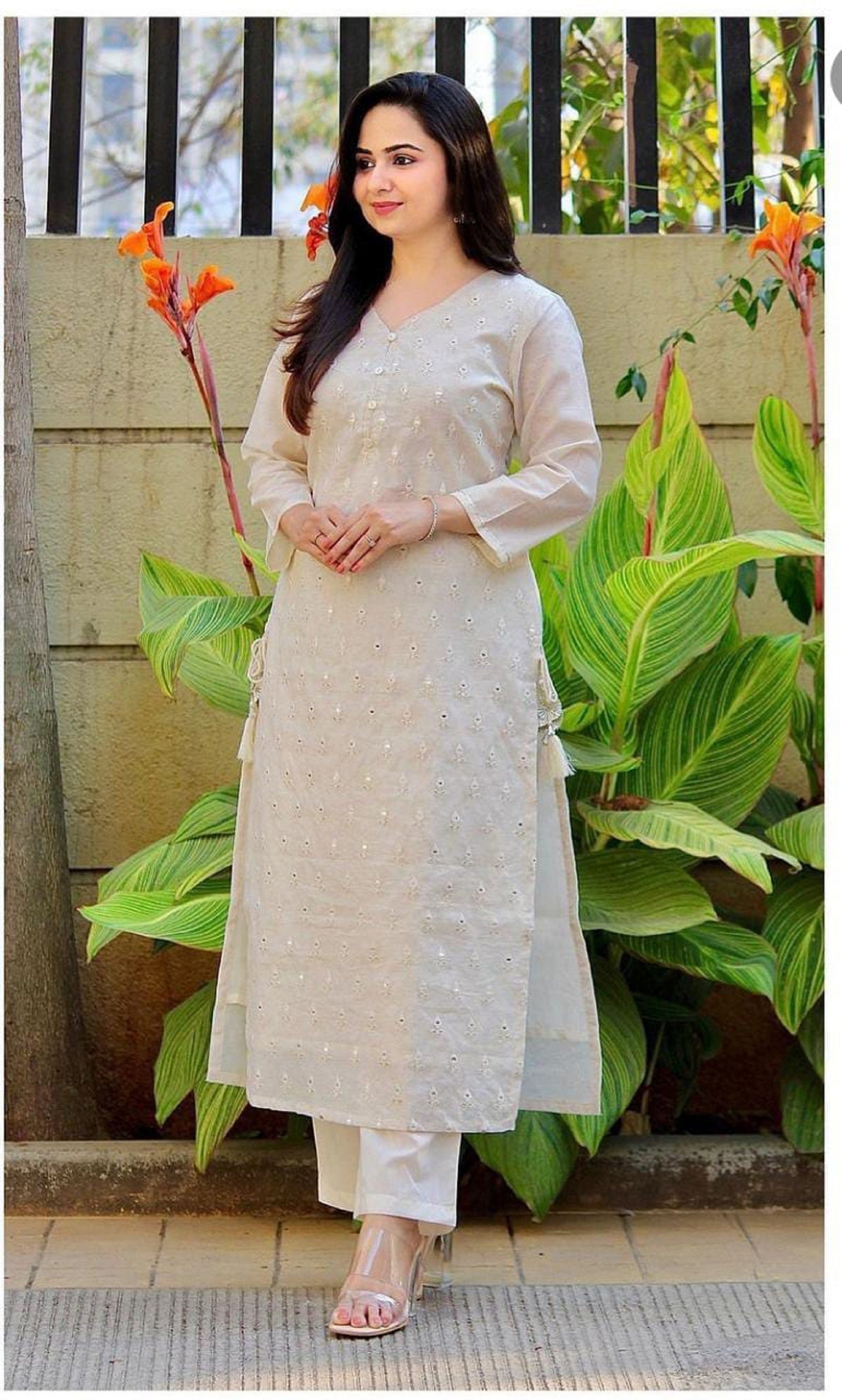 Beautiful White Kurti and Duppatta Combo Indian White Kurti - Etsy Singapore