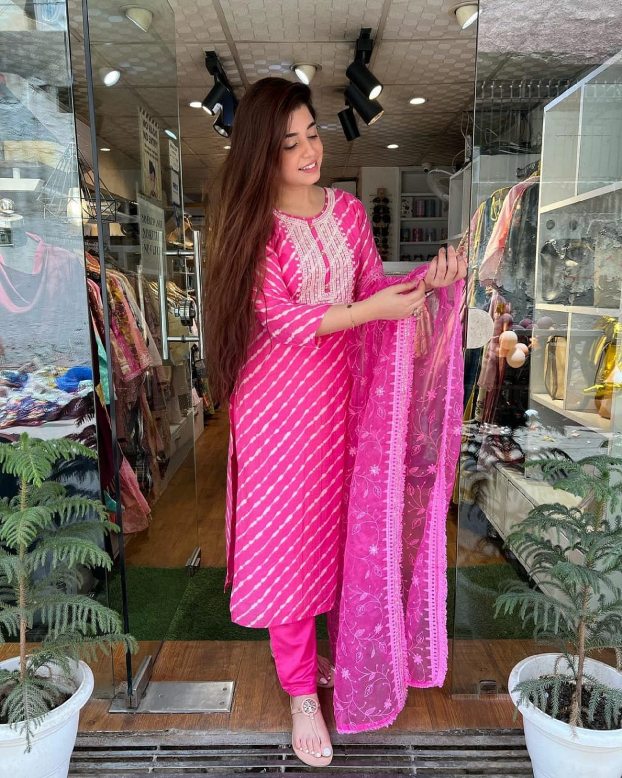 Ranjani – A Pastel Pink & Blue Ikat Kurti – Studio Trayee