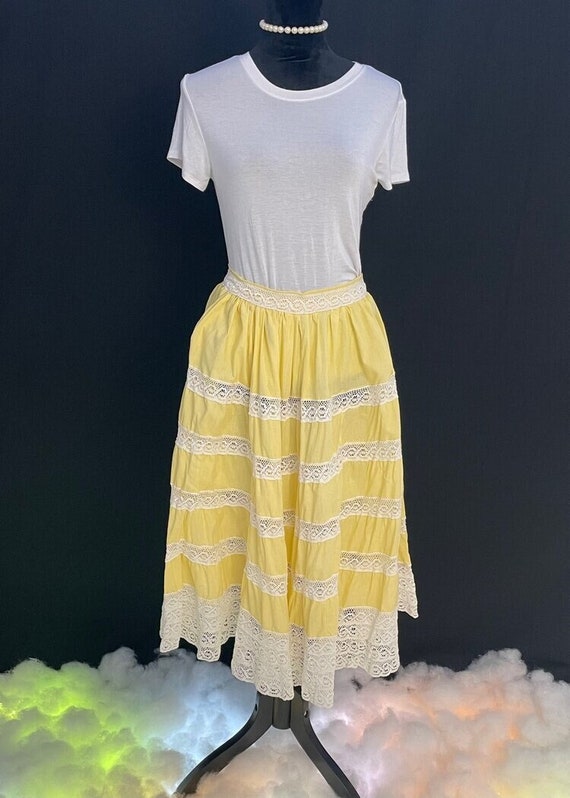 1960s Handmade Tea Length Skirt- XS