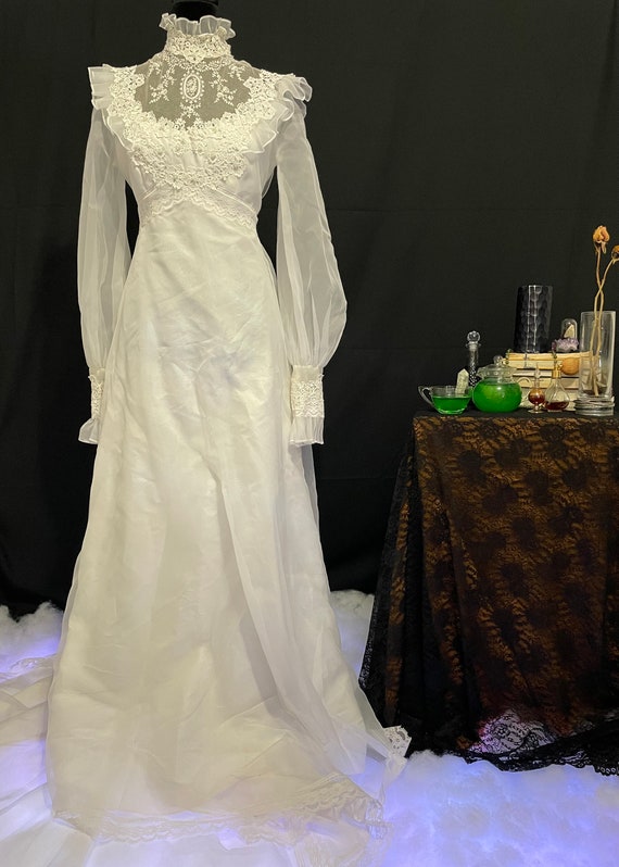 1960s Custom Made Wedding Gown- Mustard Seeds Sewn
