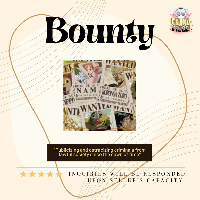 10k Bounty GPO Grand Piece en línea Etsy España