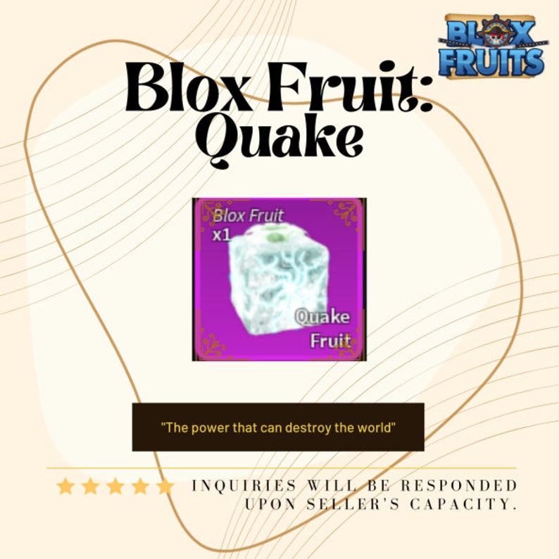 Quake Blox Fruits read Description Etsy