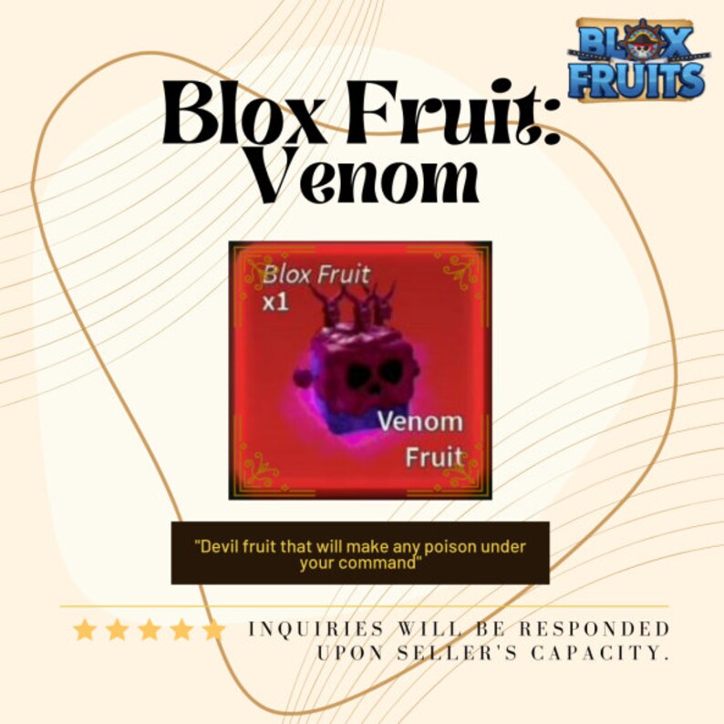 Venom Blox Fruits read Description Etsy