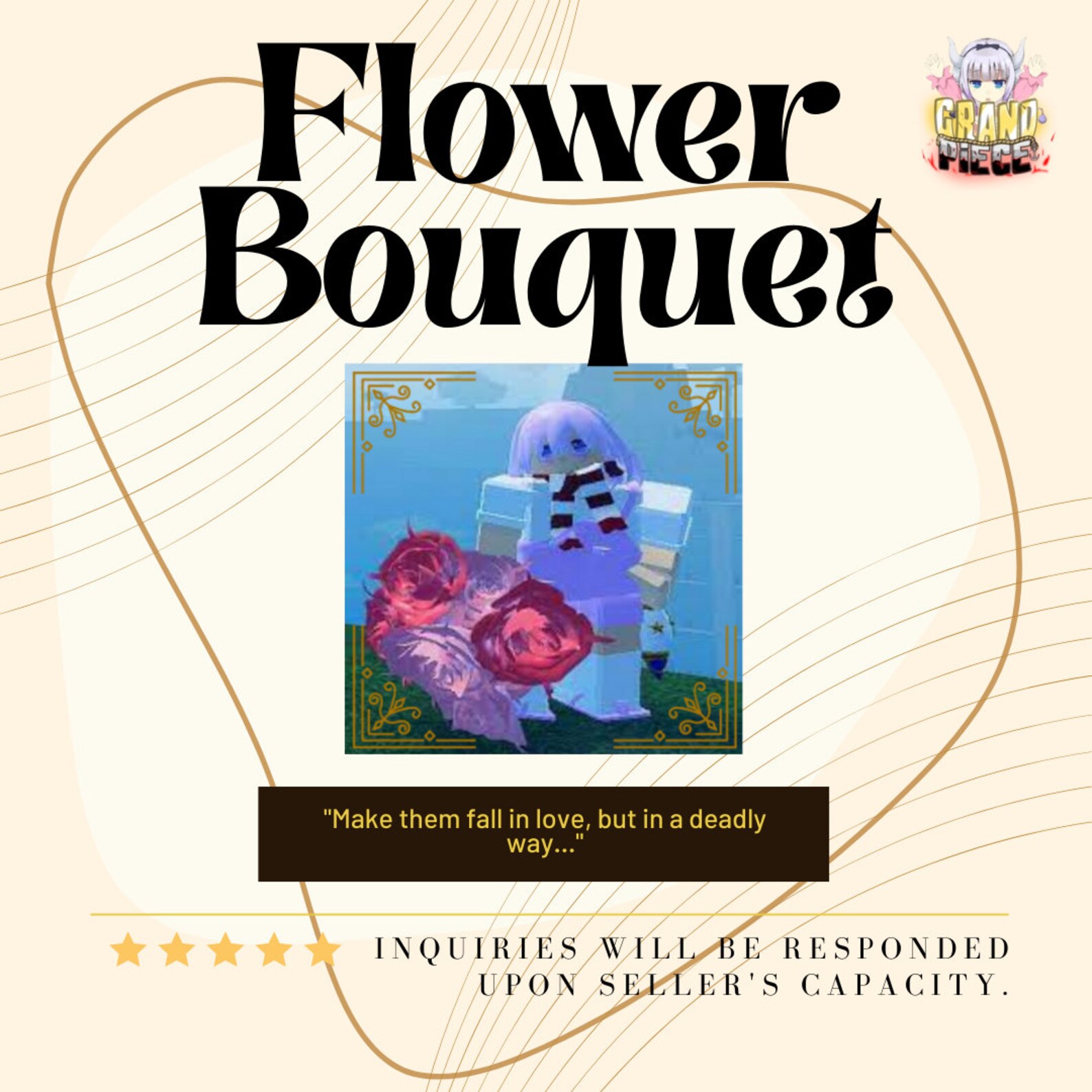 SALE Flower Bouquet flowers GPO Grand Piece Online Etsy