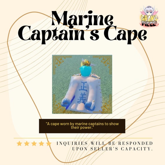 Marine Captain's Cape GPO Grand Piece Online Etsy UK