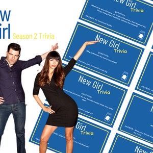 New Girl Trivia | Season 2 | New Girl Party Game | Instant Download | 50 Unique Cards | Tv Sitcom