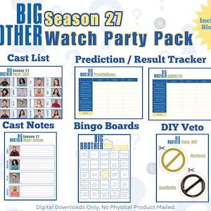 Big Brother 27 Watch Party Pack | TV Game Night | Summer | Reality TV | Expect the Unexpected | CBS | Instant Downloads | Play the Game |