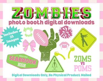 Accesorios para fotomatón de Disney Zombies / Imprimibles para fiestas temáticas de películas (Descarga en PDF)