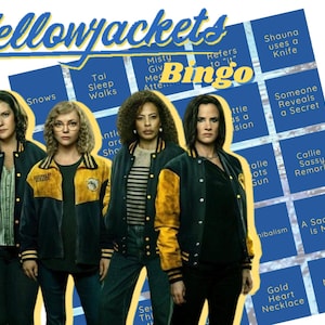 Yellowjackets-bingokaarten | Game-avond op tv | Tienerdrama | Halloween | Aanvangstijd | Directe downloads | Spelletjes | Unieke kaarten | Geen terugkeer