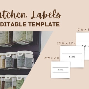 Editable Kitchen Pantry Labels