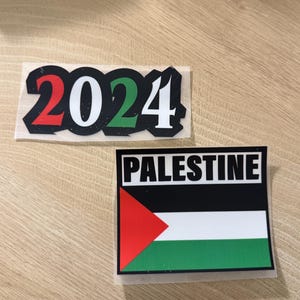 Palestine 2024 patch | Iron-on patch for fabric | Iron-on patch for graduation stole, tshirts, hoodies, and more! | Palestine flag, 2024
