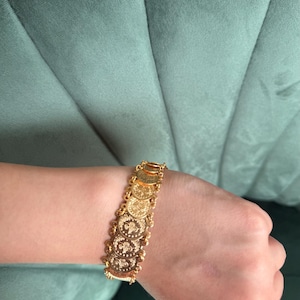 Lera Bracelet | Arab Lera Coin Gold Stainless Steel Bracelet for weddings, henna, parties