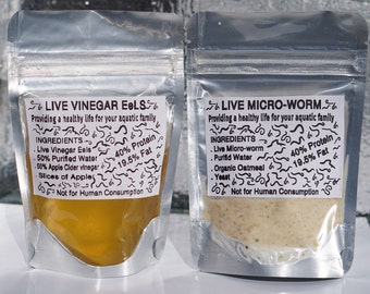 BUY 2 GET 1 FREE  Micro worm Vinegar eel Culture Start Bundle, Huge Live Culture Live fish food