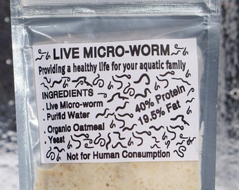 BUY 2 GET 1 FREE 1.5 oz Live Micro worm Starter Mature Culture live Food Fry fish, Nano Fish, Guppy fish, Betta fish kill-fish new born fish