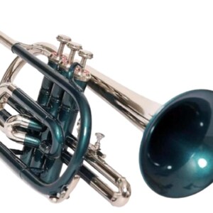 Cornet Trumpet Bb Green+Nickel Plated By Zaima Handicraft with HardCase Used for Marching Concerts, Ceremonies and a Gift For All.