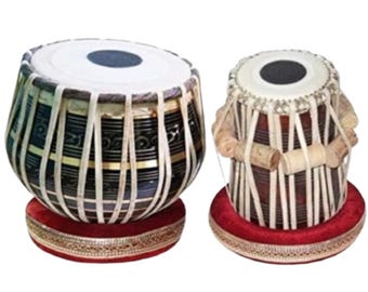 タブラセット、インドの太鼓、真鍮製のプロフェッショナルなバヤン