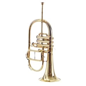 Flugelhorn 4 valve Brass Finish by Zaimahandicraft  Comes with a Case, used for Marching Concerts, Home Décor, and Gift For All.