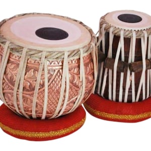 Tabla Drum Set by Zaima Handicraft, Professional, 2.5 Kg Copper Bayan-Designer Carving, Sheesham Tabla Dayan, Padded Bag,  Hammer, Hard Case