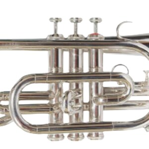 Cornet Trumpet Bb 3 Valve Nickel Plated By Zaimahandicraft with HardCase & Mouthpiece Used for Marching Concerts, Ceremonies, Gift For All.