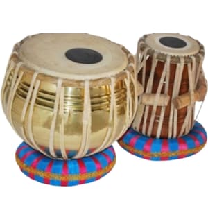 Brass Tabla Drum Set Hand-made By Zaimahandicraft Professional, Classic Folk Music Instruments. with  Hard case, Hammer Cushions & Cover.