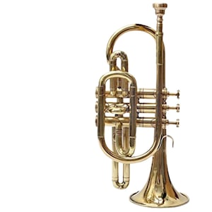 Cornet Trumpet Bb Brass Finish by Zaimahandicraft Comes with a Case, mouthpiece used for Marching Concerts, Home Décor and a Gift For All.
